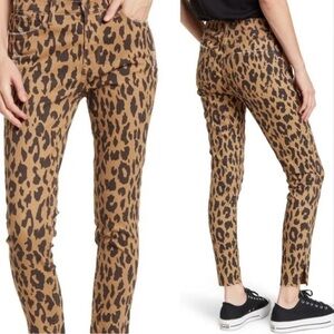 Kensie The Ultimate High Rise Skinny Brown Leopard Print Ankle Jeans